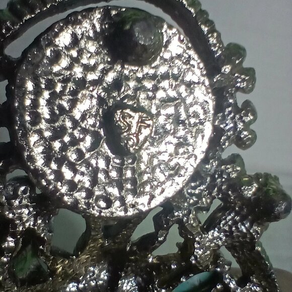 Vintage 60s Sam Fink Vanity Organizer Silver Tone Filigree with Rhinestones MCM - Picture 14 of 15